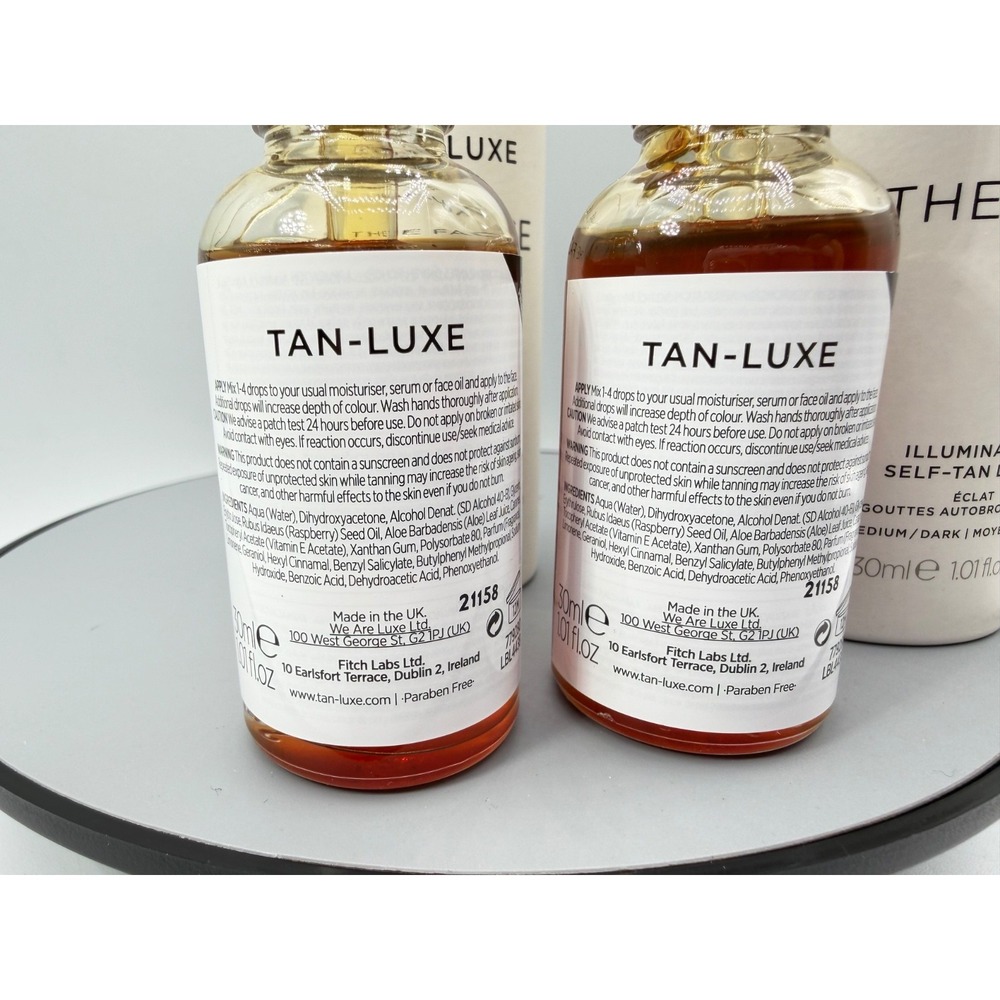 SET OF 2 Tan-Luxe The Face Illuminating Self-Tan Drops - 1.01 oz - Medium/Dark - Picture 3 of 5
